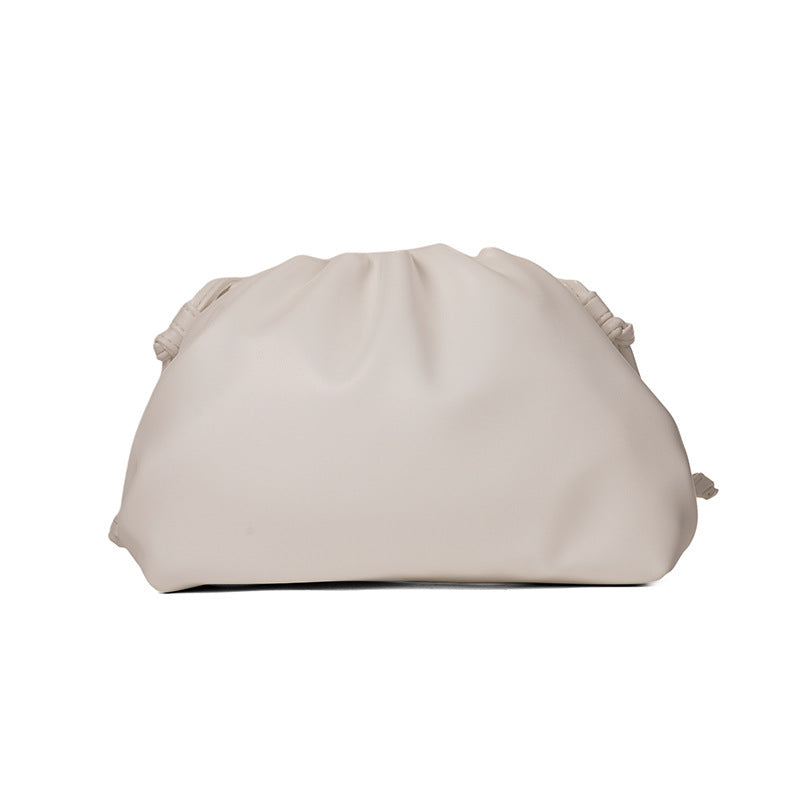 PU leather ruched solid crossbody handbag