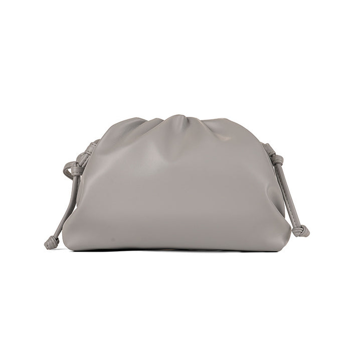 PU leather ruched solid crossbody handbag