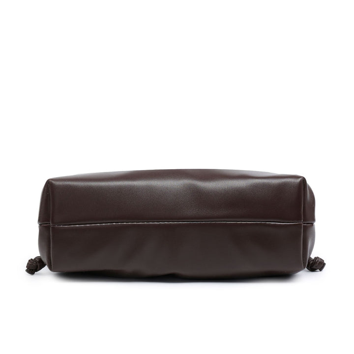 PU leather ruched solid crossbody handbag