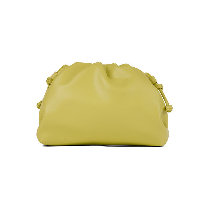 PU leather ruched solid crossbody handbag