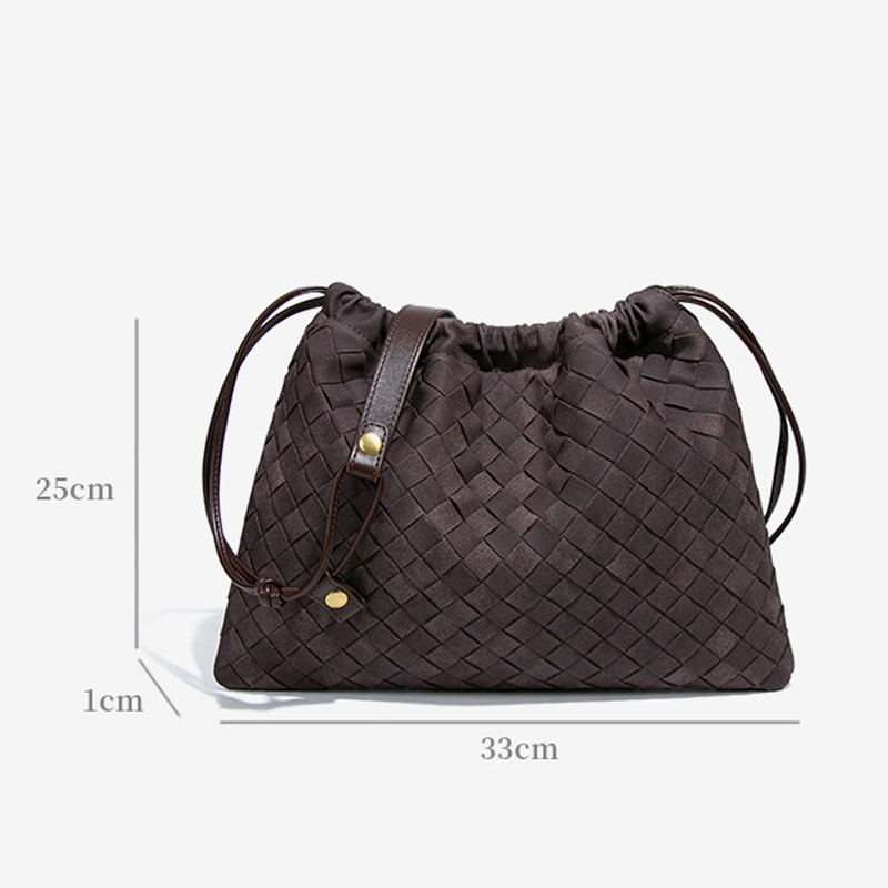 THE FAUX SUEDE DRAWSTRING POUCH size chart 1
